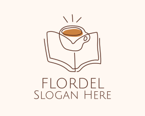 Coffee Library Book logo design