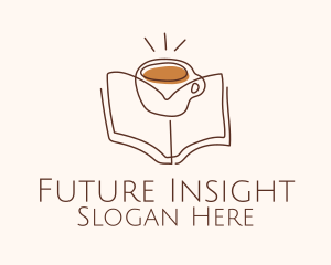 Coffee Library Book logo design