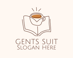 Coffee Library Book logo design