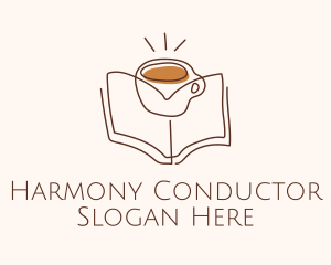 Coffee Library Book logo design