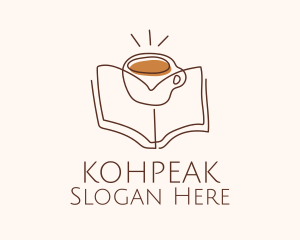 Coffee Library Book logo design