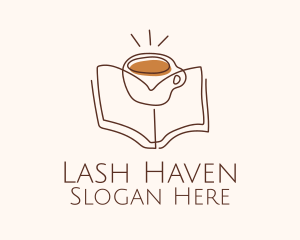 Coffee Library Book logo design