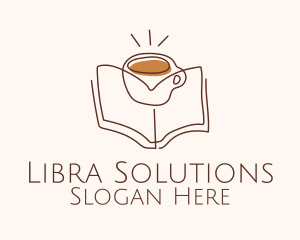 Coffee Library Book logo design