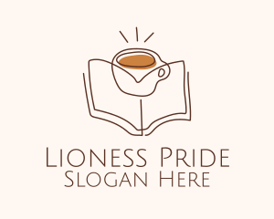 Coffee Library Book logo design