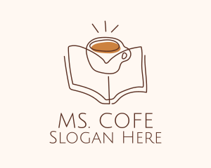 Coffee Library Book logo design