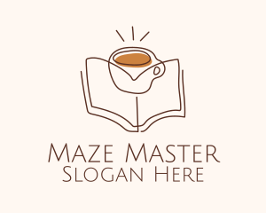 Coffee Library Book logo design