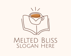 Coffee Library Book logo design