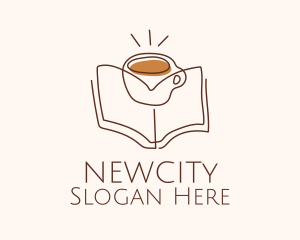 Coffee Library Book logo design