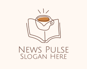 Newspaper - Coffee Library Book logo design