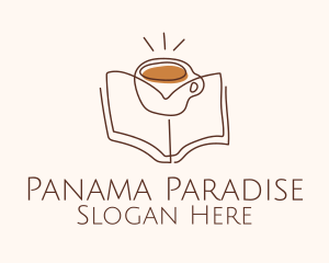 Coffee Library Book logo design