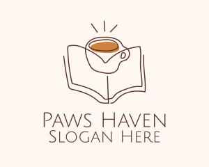 Coffee Library Book logo design