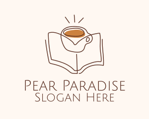 Coffee Library Book logo design