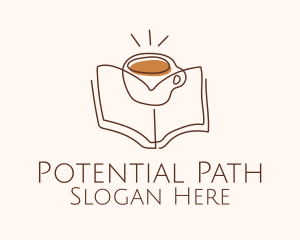 Coffee Library Book logo design