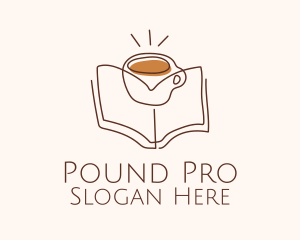 Coffee Library Book logo design