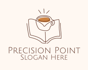 Coffee Library Book logo design