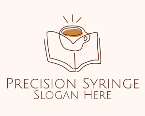 Coffee Library Book logo design