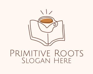 Coffee Library Book logo design