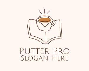 Coffee Library Book logo design