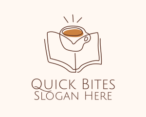 Coffee Library Book logo design