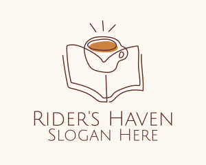 Coffee Library Book logo design