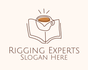 Coffee Library Book logo design