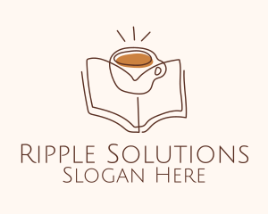 Coffee Library Book logo design