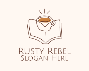 Coffee Library Book logo design