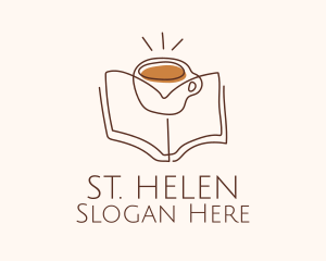 Coffee Library Book logo design