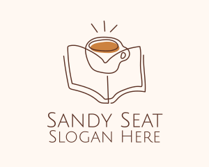 Coffee Library Book logo design