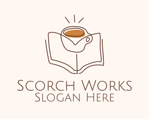 Coffee Library Book logo design