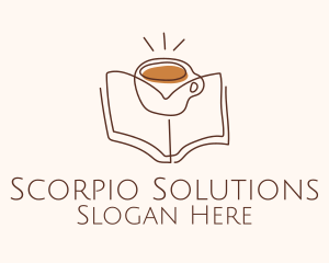 Coffee Library Book logo design