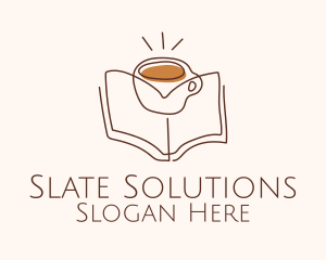 Coffee Library Book logo design