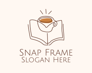 Coffee Library Book logo design