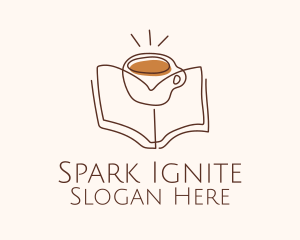 Coffee Library Book logo design