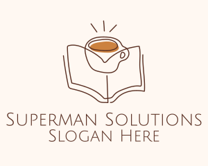 Coffee Library Book logo design