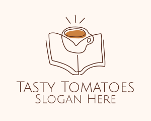 Coffee Library Book logo design