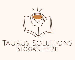 Coffee Library Book logo design