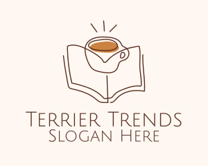 Coffee Library Book logo design