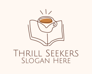 Coffee Library Book logo design