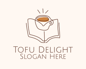 Coffee Library Book logo design