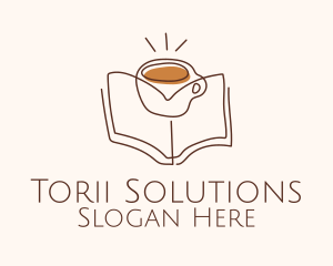 Coffee Library Book logo design