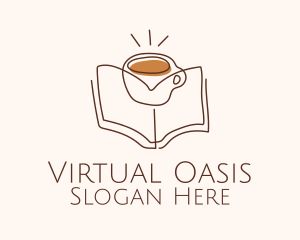 Coffee Library Book logo design