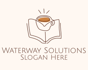 Coffee Library Book logo design