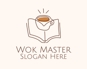 Coffee Library Book logo design