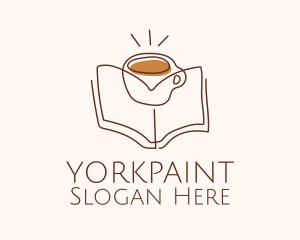 Coffee Library Book logo design