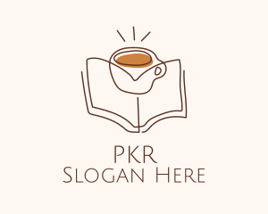 Coffee Library Book logo design