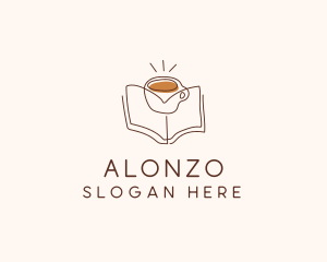 Coffee Library Book logo design