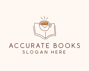 Coffee Library Book logo design