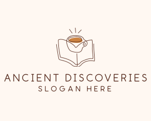 Coffee Library Book logo design