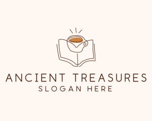 Coffee Library Book logo design